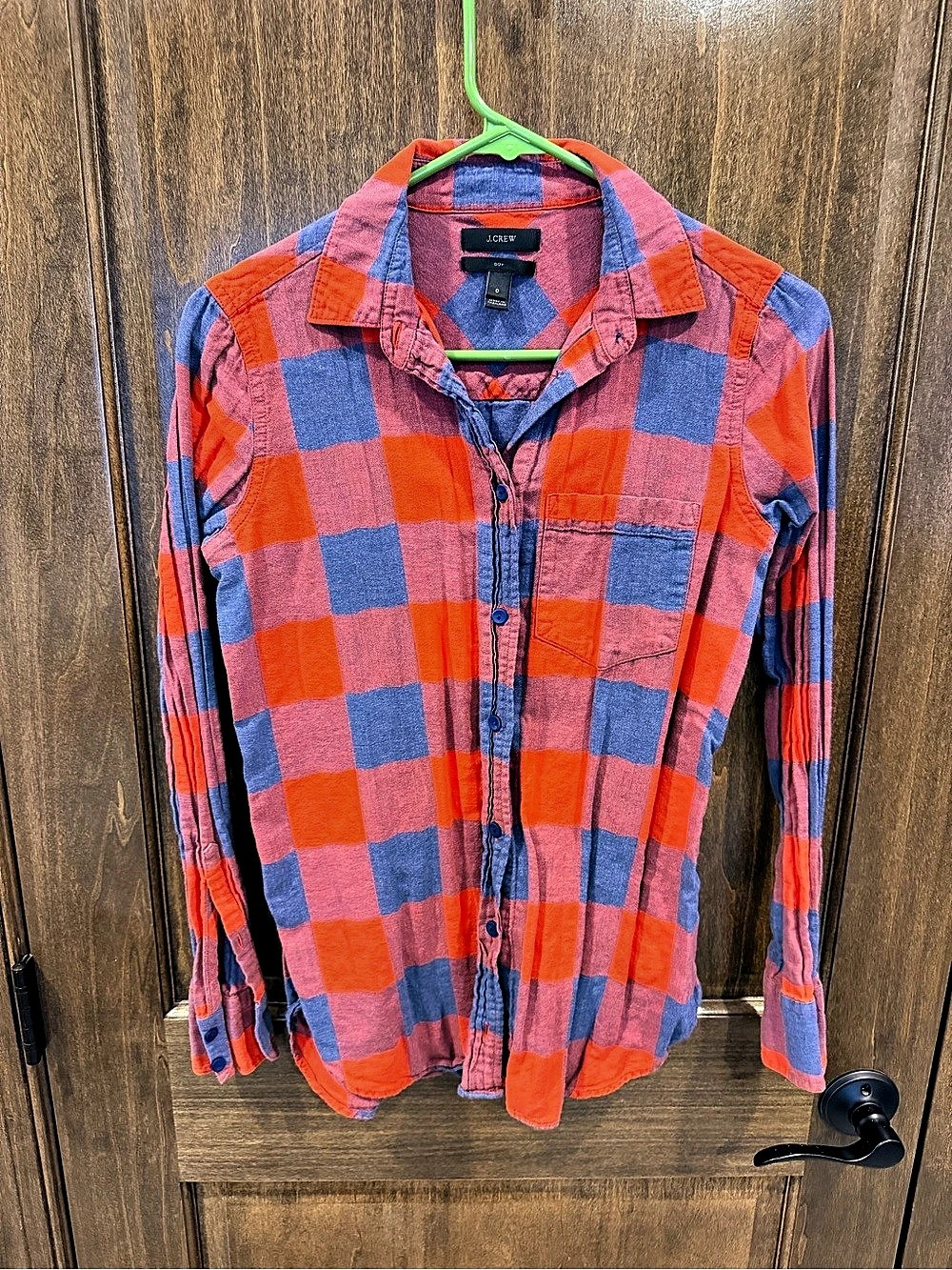 J.Crew Boy Shirt in Plaid Flannel Checkered Button Down Small